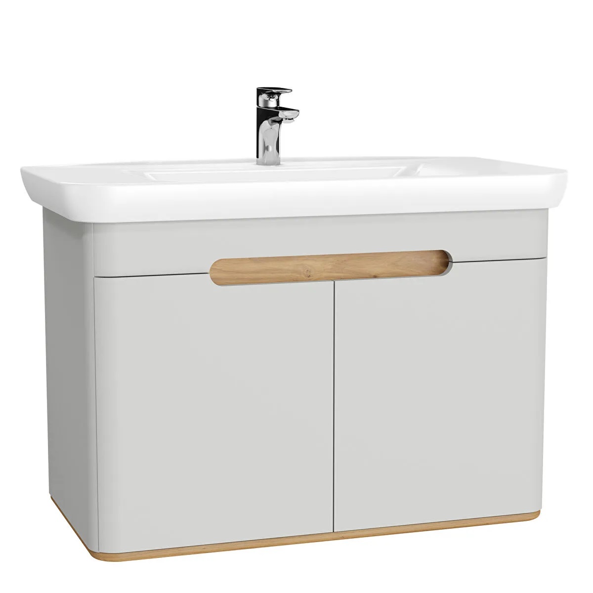 Sento Matt Light Grey Washbasin Unit - 100 cm