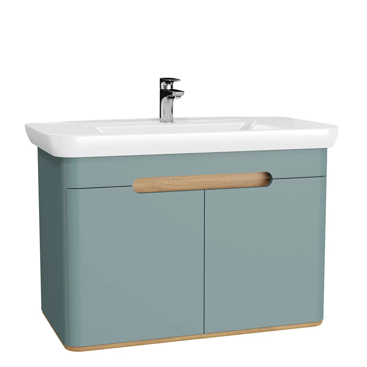 Sento Matt Fjord Green Washbasin Unit - 100 cm