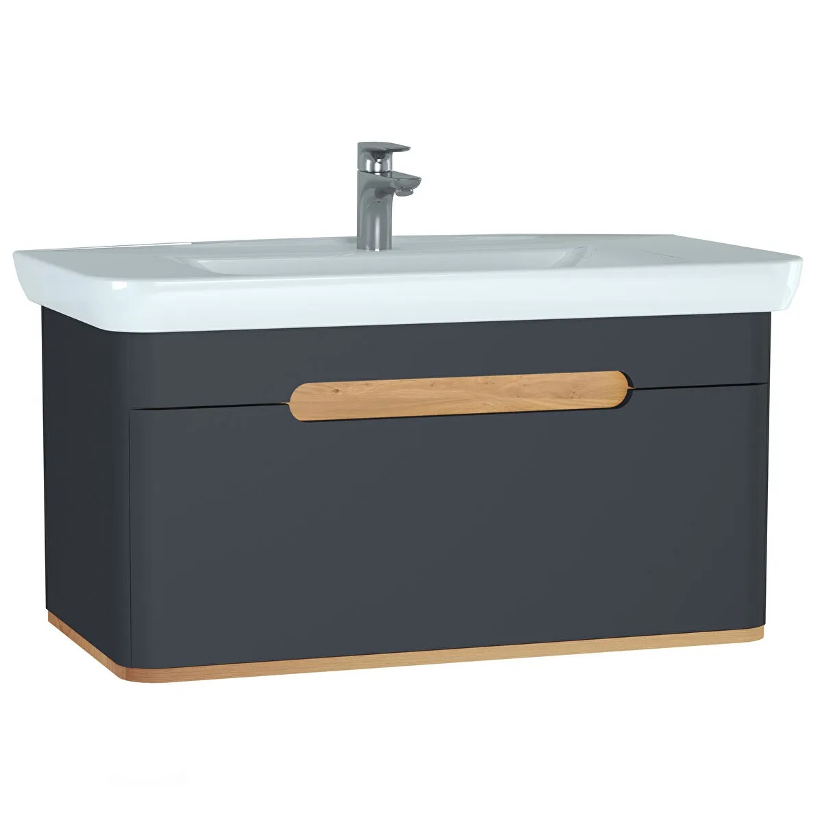 Sento Matt Anthracite Washbasin Unit - 100 cm