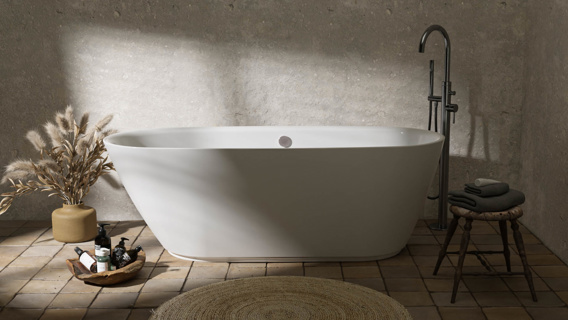 Amore Hartley 1500 x 700mm Double Skinned Bath (inc. pre-fitted waste & cover chrome)