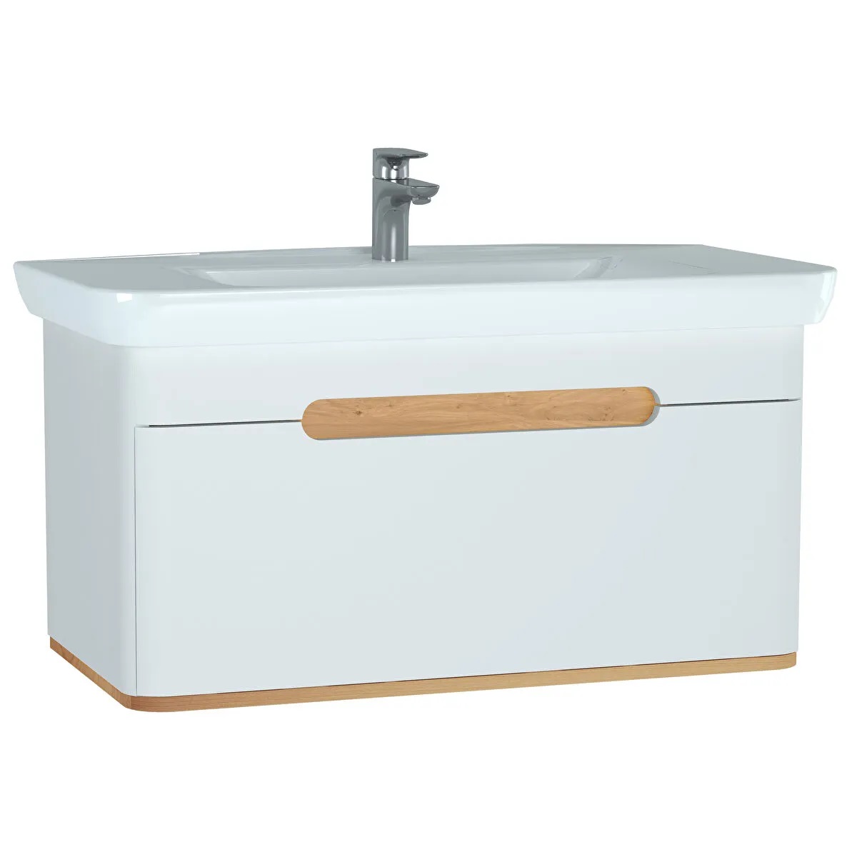 Sento Matt White Washbasin Unit - 100 cm