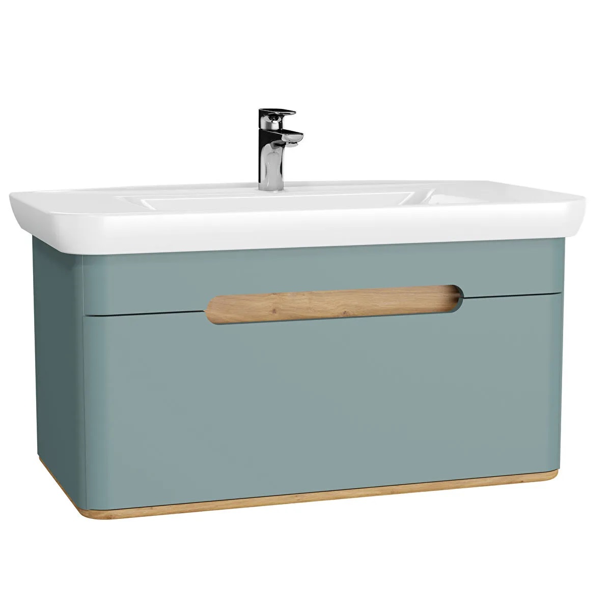 Sento Matt Fjord Green Washbasin Unit - 100 cm