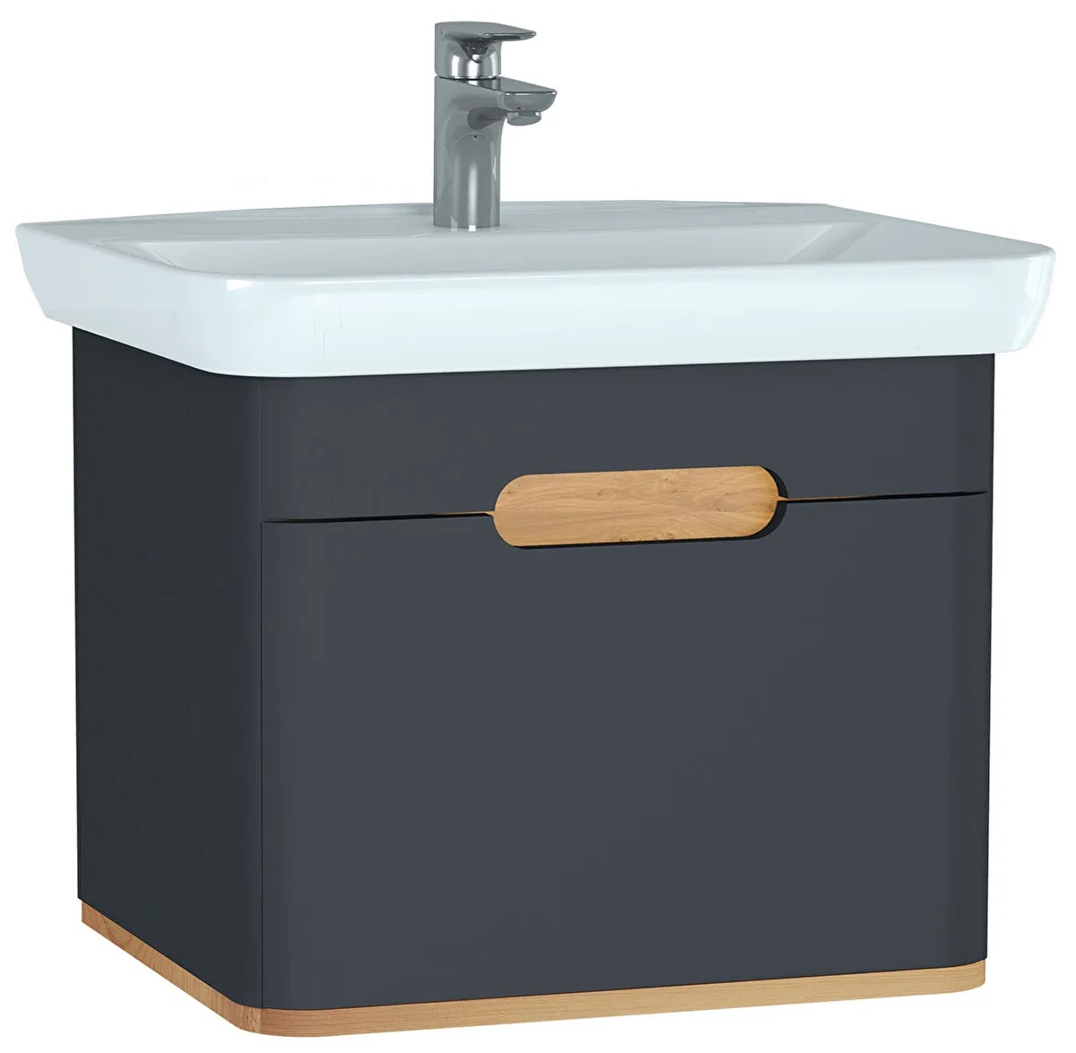 Sento Matt Anthracite Washbasin Unit - 65 cm