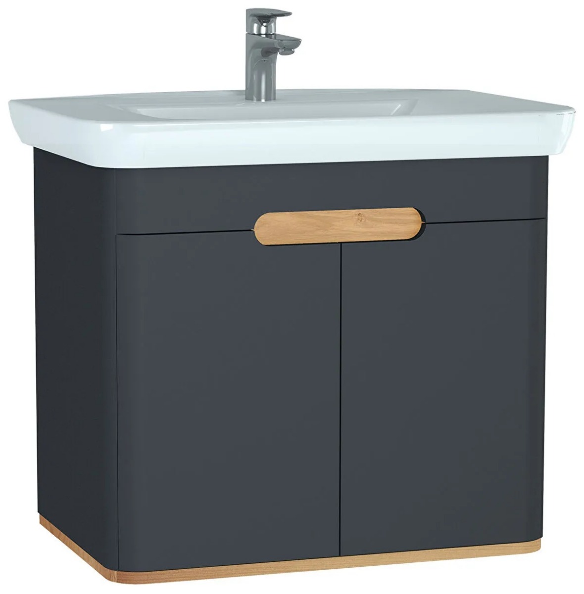 Sento Matt Anthracite Washbasin Unit - 80 cm