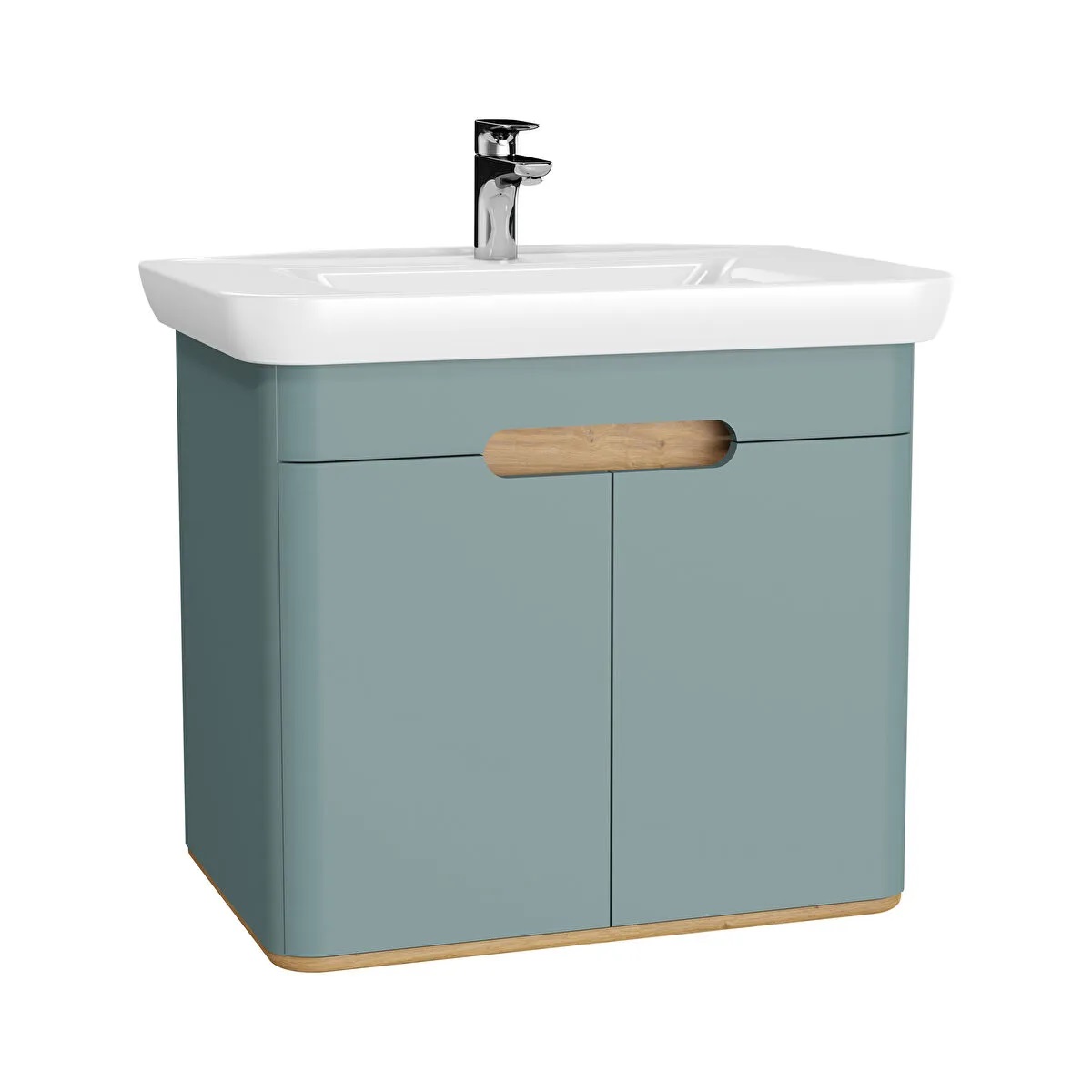 Sento Matt Fjord Green Washbasin Unit - 80 cm