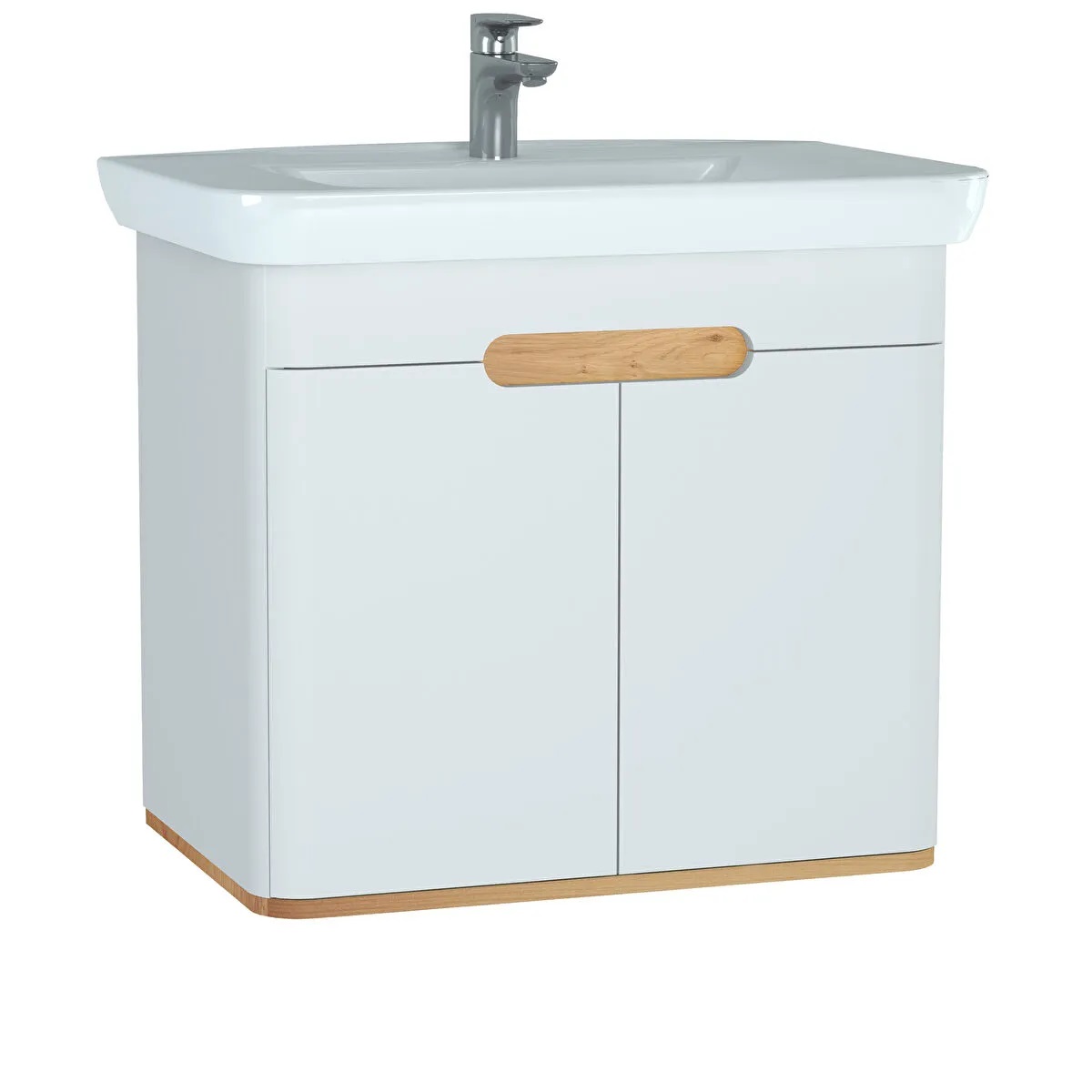 Sento Matt White Washbasin Unit - 80 cm