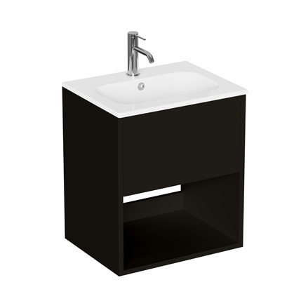 Hackney 500 Furniture Unit & Basin 1TH - Matt Black