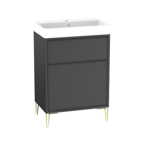 Arlington 600 Freestanding Vanity Unit - Matt Storm Grey