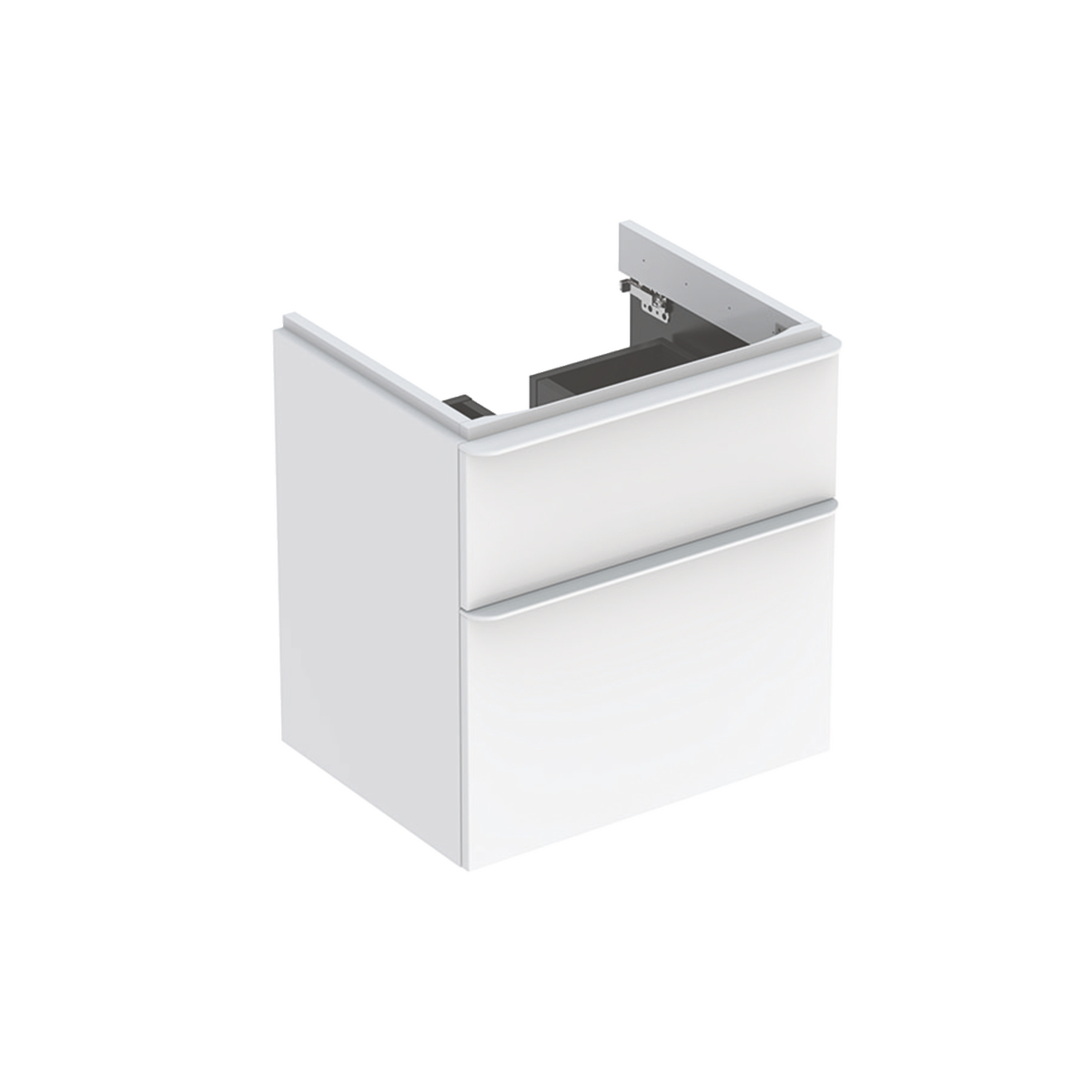Smyle Square 600mm washbasin unit 2 drawer white
