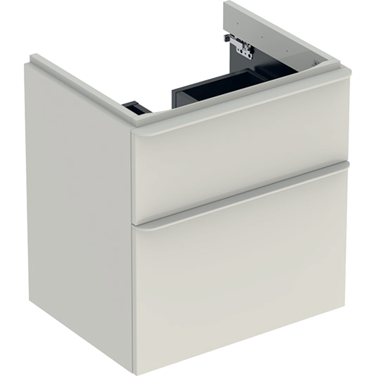Smyle Square 600mm washbasin unit 2 drawer Sand