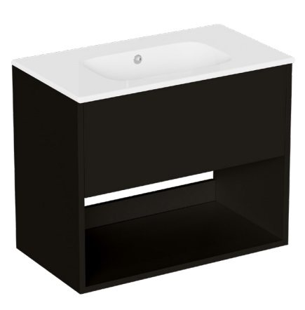 Hackney 700 Furniture Unit & Basin 0TH - Matt Black