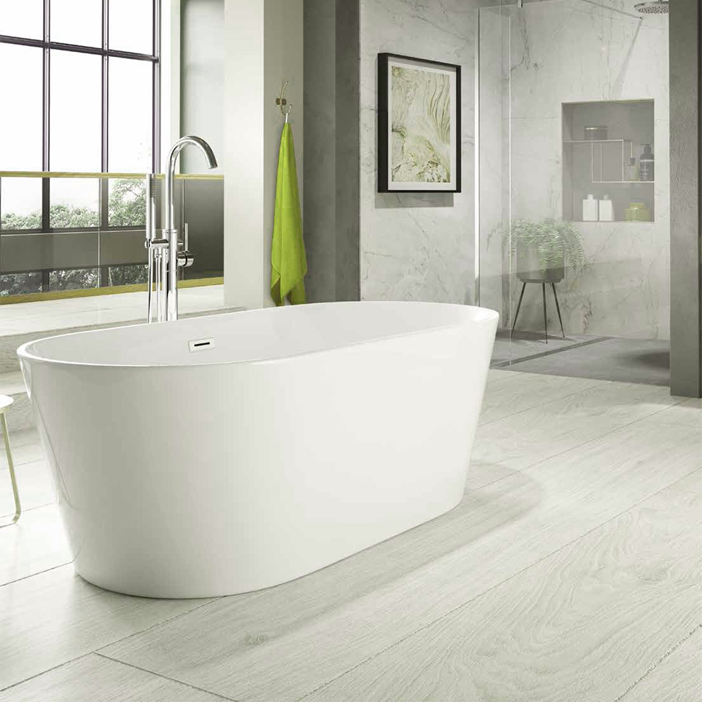 TROJAN HAMPTON FREESTANDING BATH 1700X800MM WITH WASTE