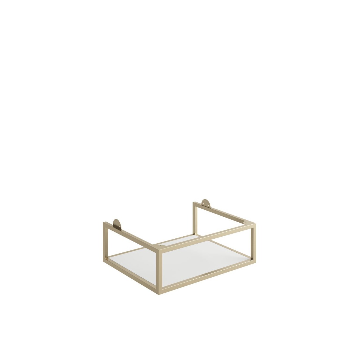 Driven Brushed Brass Frame with White Shelf 600×480