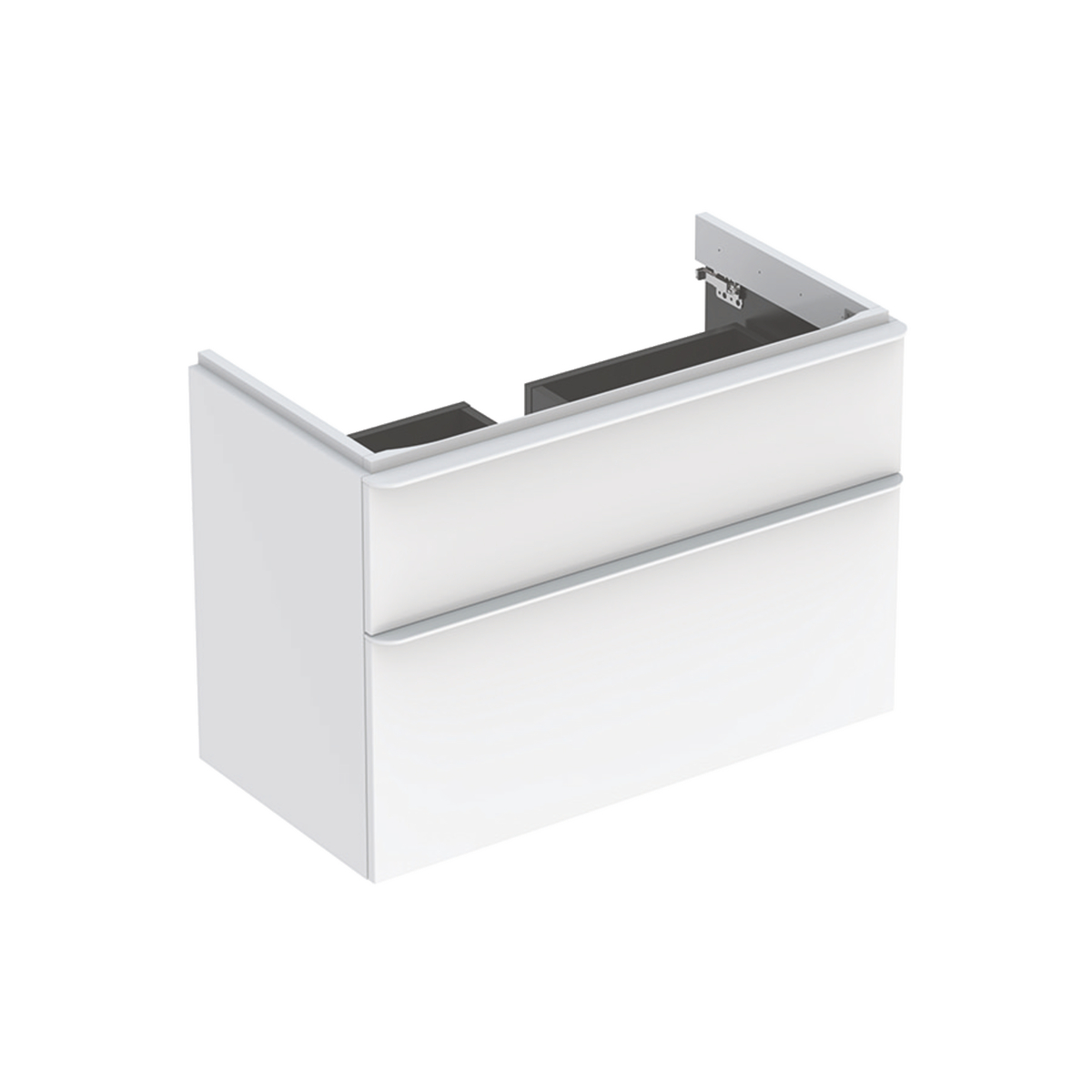 Smyle Square 900mm washbasin unit 2 drawer white