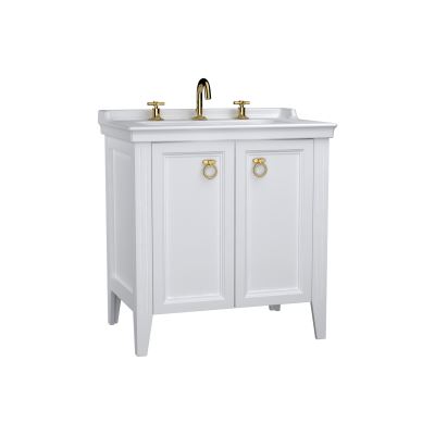 VitrA Valarte Washbasin Unit; 80 cm; with doors; three tap holes; Matte White