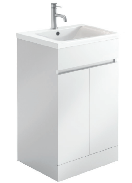 Envaron 500 Floor Standing Vanity Unit & Basin - Gloss White