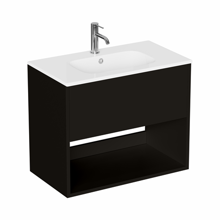 Hackney 700 Furniture Unit & Basin 1TH - Matt Black