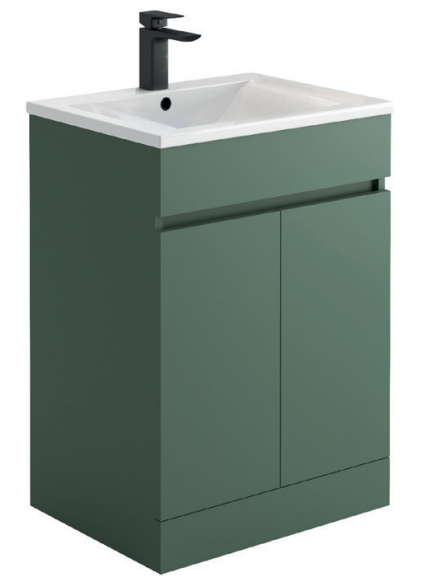 Envaron 600 Floor Standing Vanity Unit & Basin - Green
