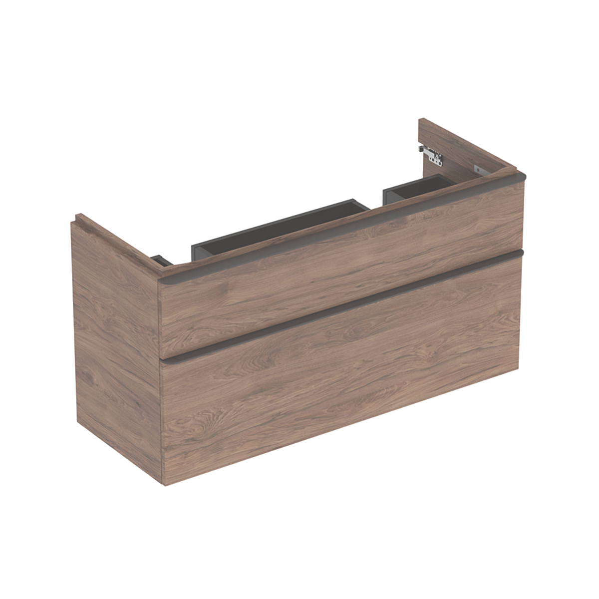 Smyle Square 1200mm double washbasin unit 2 drawer Walnut