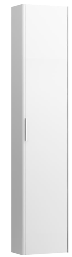 Tall cabinet, with small projection, 1 door, right hinged, 1 fixed shelf, 4 glass shelves