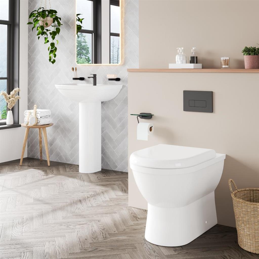 Dura Back To Wall Eco Vortex WC Pan with Fixings - White