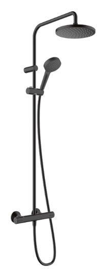 Vernis Blend Showerpipe 200 1jet with thermostat - Matt Black