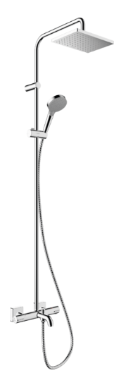 Vernis Shape Showerpipe 230 1jet with bath thermostat - chrome