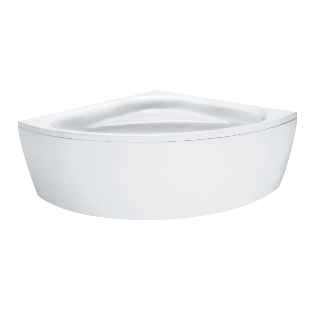 Bathtub, corner model, with front panel, sanitary acrylic - WHITE
