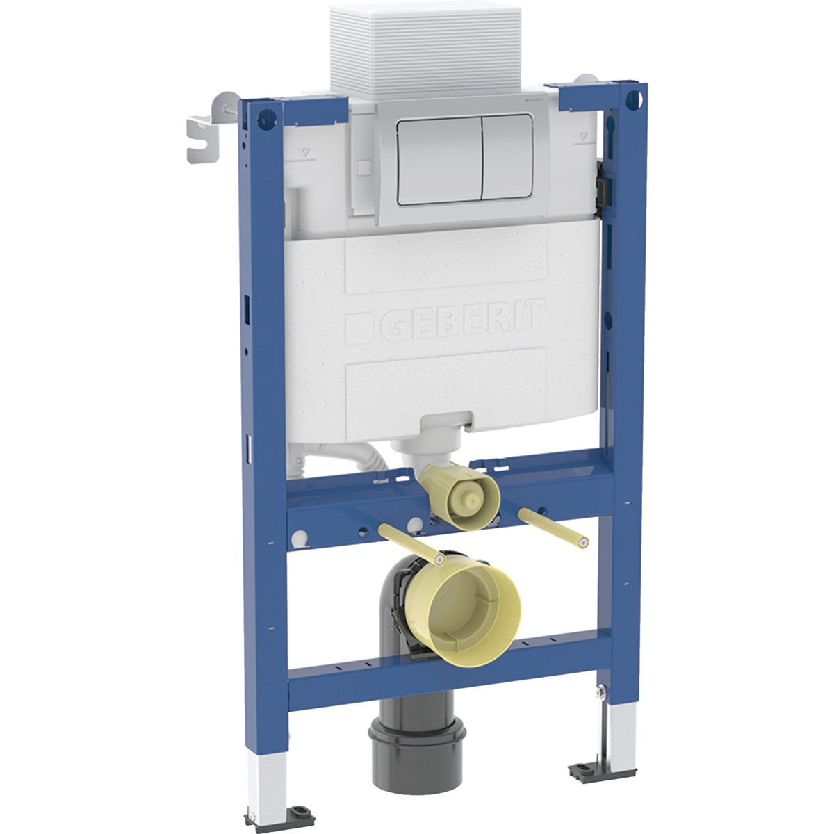 Geberit Alpha 82cmH Frame & Cistern, plus Alpha01 Square Flush Plate