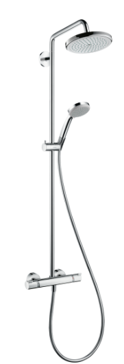 Croma Showerpipe 220 1jet with thermostatic shower mixer