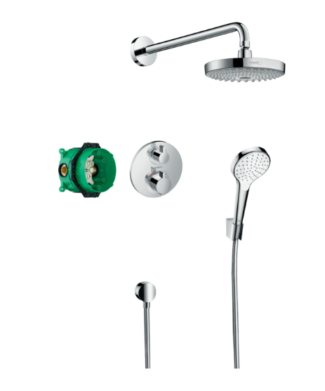 Croma select S shower system With ecostat valve - Chrome