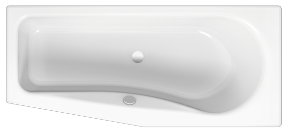 BetteLuna bathtub 2750-001 pergamon, 1700x750mm, sloping foot end on the left