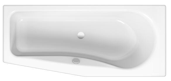 BetteLuna bathtub 2750-004 noble white, 1700x750mm, sloping foot end on the left