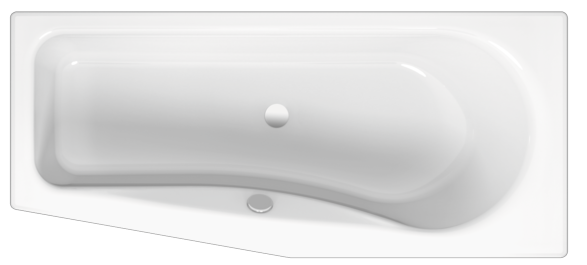 BetteLuna bathtub 2750-006 jasmine, 1700x750mm, sloping foot end on the left