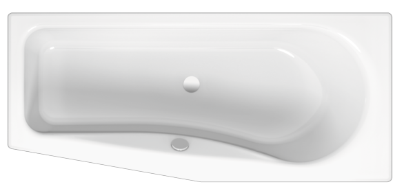 BetteLuna bathtub 2750-011 calypso, 1700x750mm, sloping foot end on the left