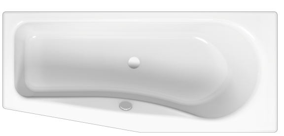 BetteLuna bathtub 2750-287 starwhite, 1700x750mm, sloping foot end left