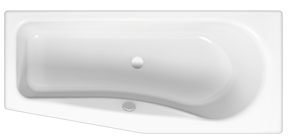 BetteLuna bathtub 2750-440 snow, 1700x750mm, sloping foot end on the left