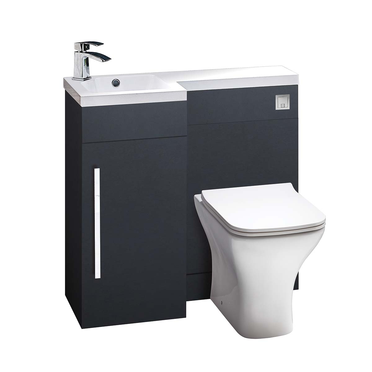 Lonavla L Shape 900 Floor Standing Vanity Unit - Matte Grey