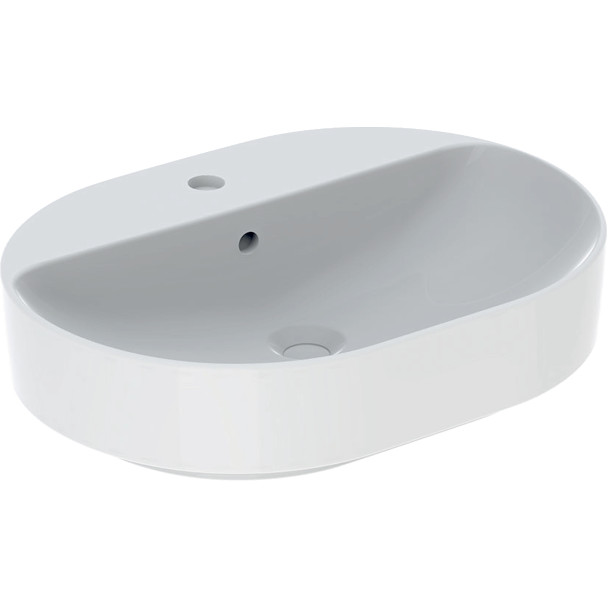 VariForm elliptic 60x45cm lay-on 1th basin with overflow