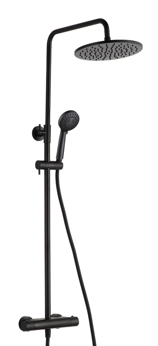 VOS Thermostatic Bar Valve with 2 Outlets, Adjustable Riser and Multifunction Shower Handle