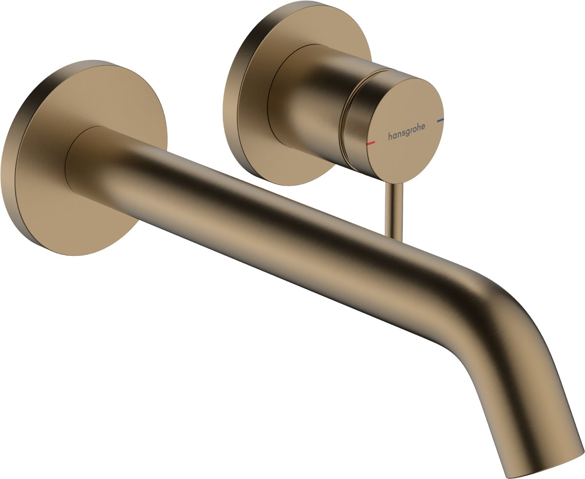 Tecturis S Single lever basin mixer for concealed installation wall-mounted EcoSmart+ with spout 22,5 cm - Brushed Bronze