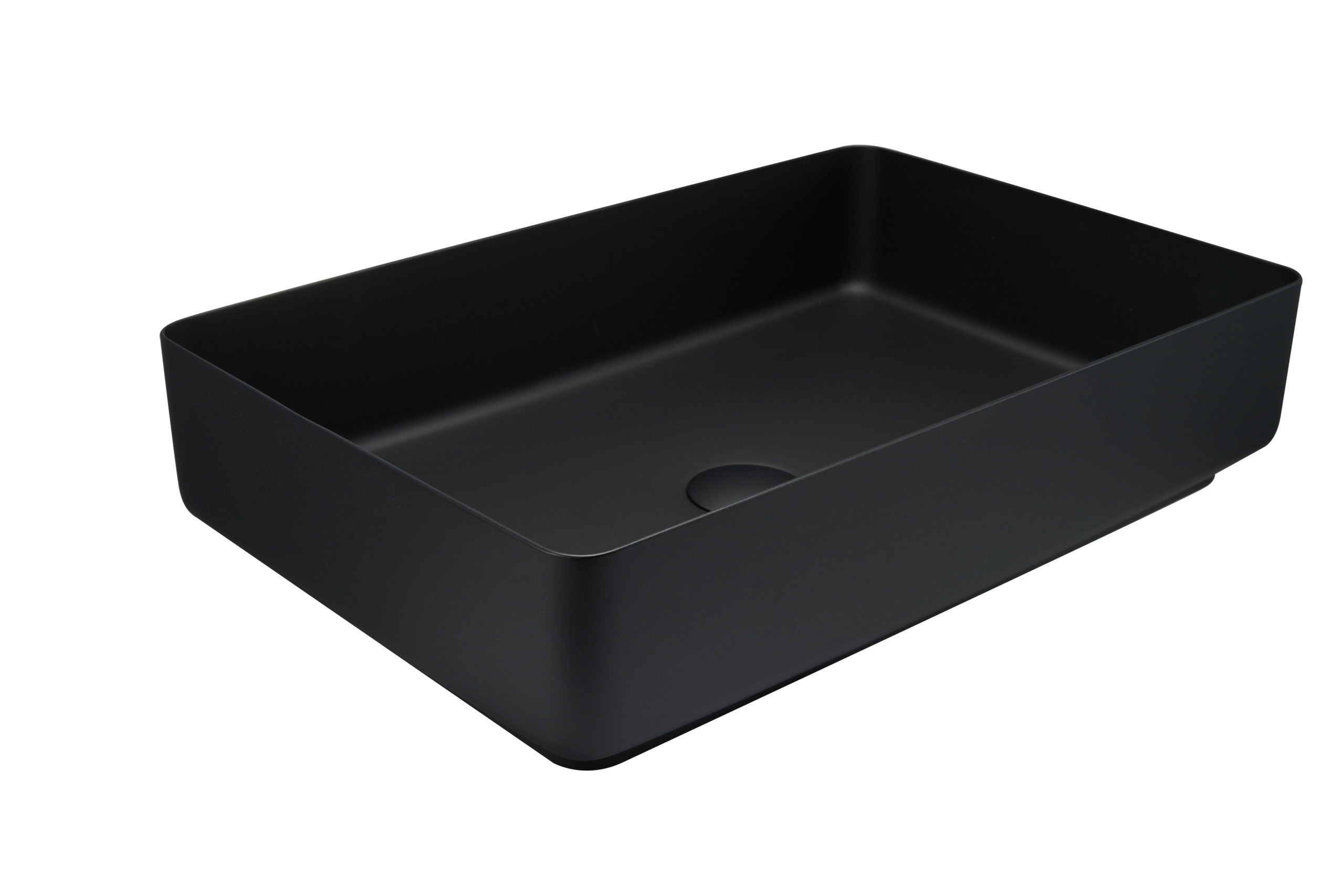 JTP - VOS Matt Black Grade 316 Stainless Steel Counter Top Basin with unslotted click clack waste