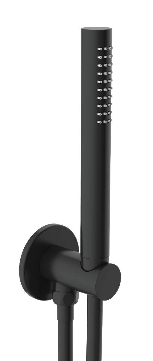 JTP - VOS Round Water Outlet with Holder Plastic Hose Slim Hand Shower