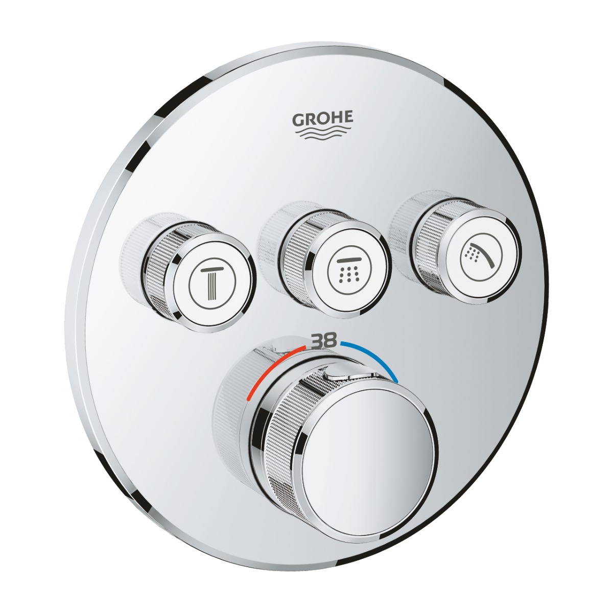 Grohtherm Smartcontrol Thermostat For Concealed Installation With 3 Valves Chrome