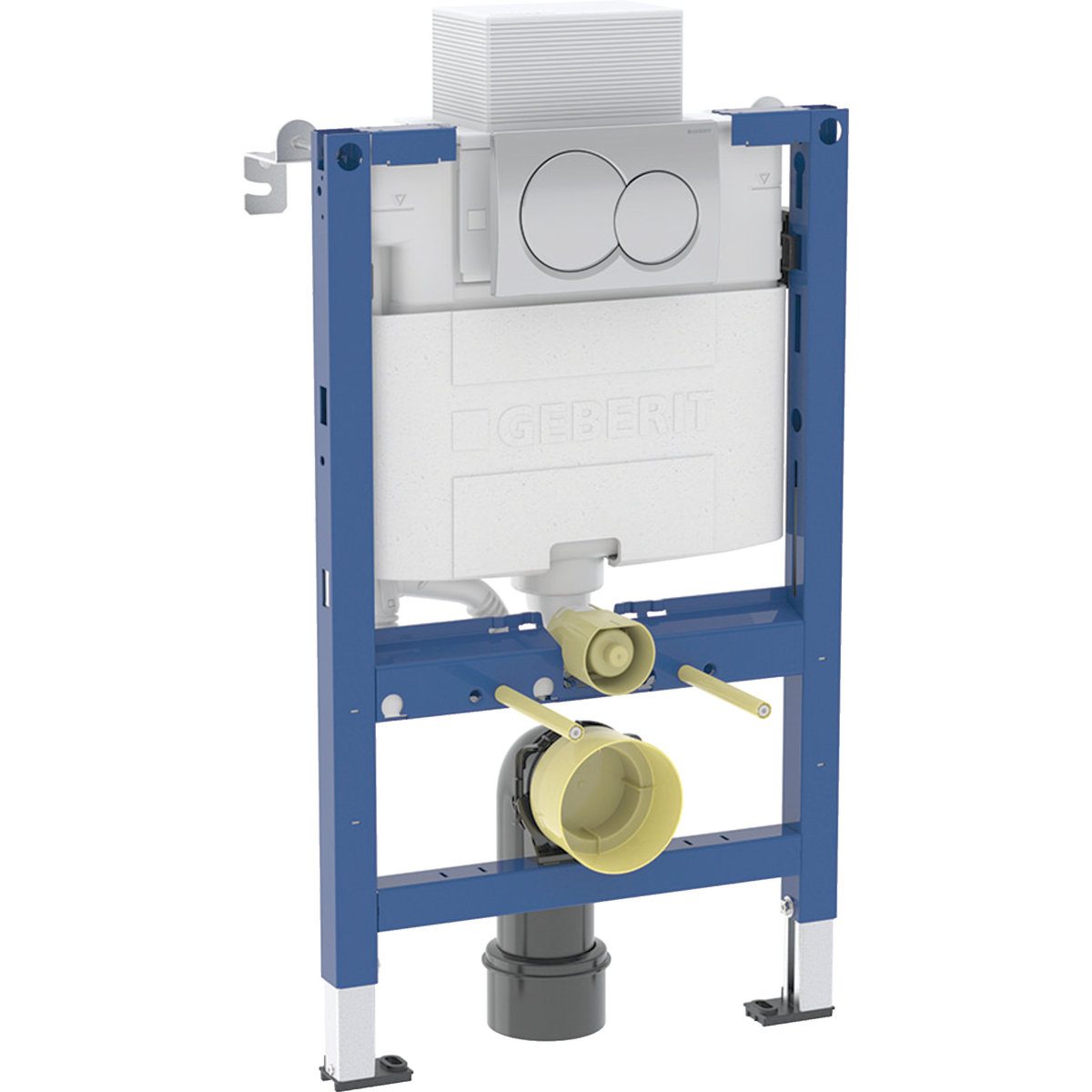 Geberit Alpha 82cmH Frame & Cistern, plus Alpha01 Round Flush Plate