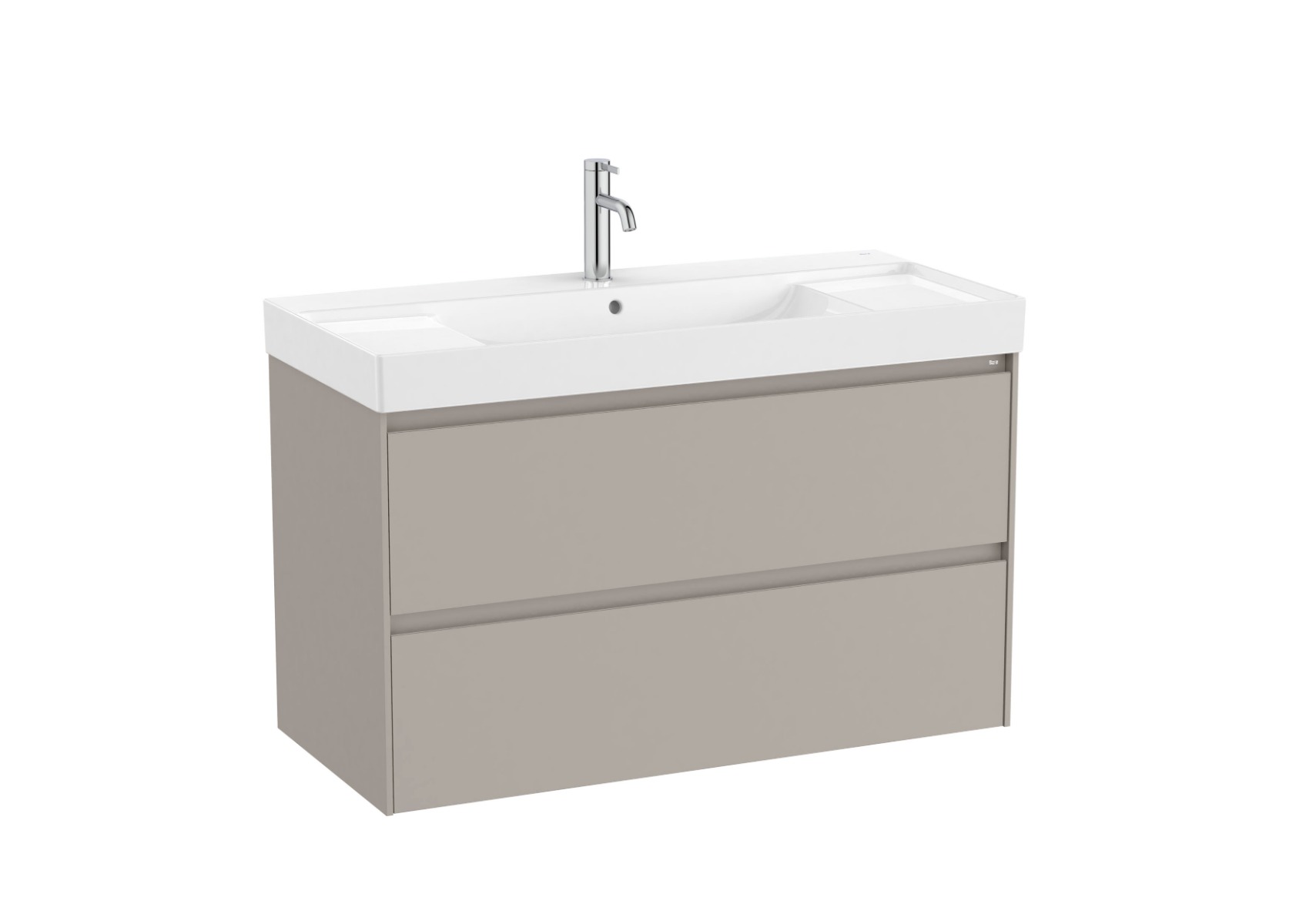 Unik (base unit with two drawers and basin) 1000mm - Sand Grey