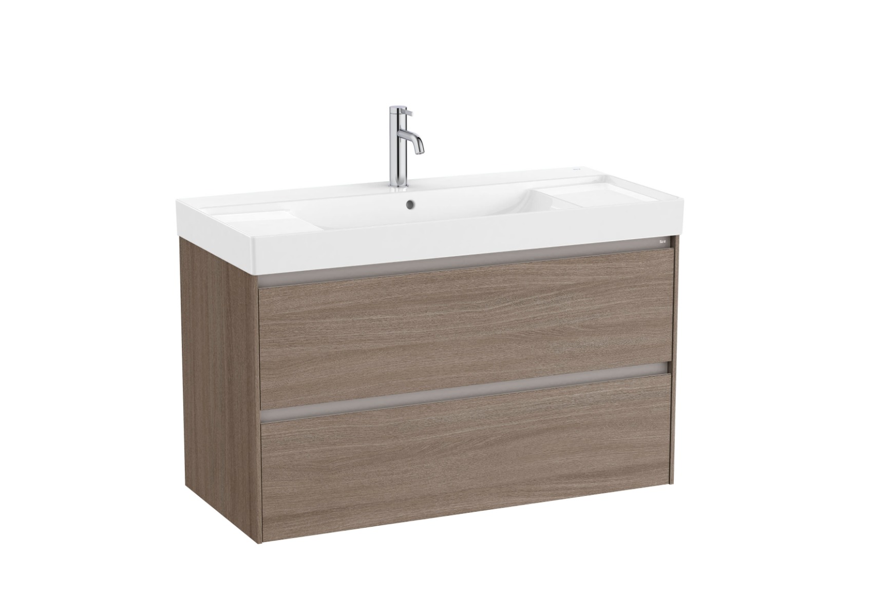 Unik (base unit with two drawers and basin) 1000mm - Dark Elm