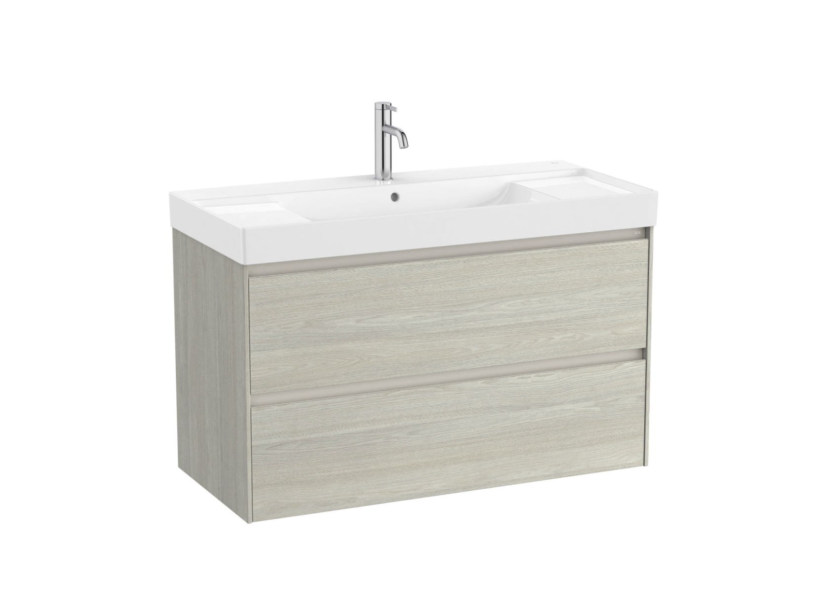 Unik (base unit with two drawers and basin) 1000mm - Light Oak