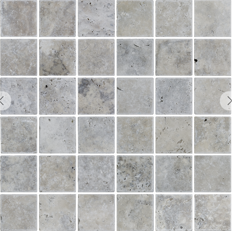 Silver Tumbled (Travertine) 23x23mm- Price per m2