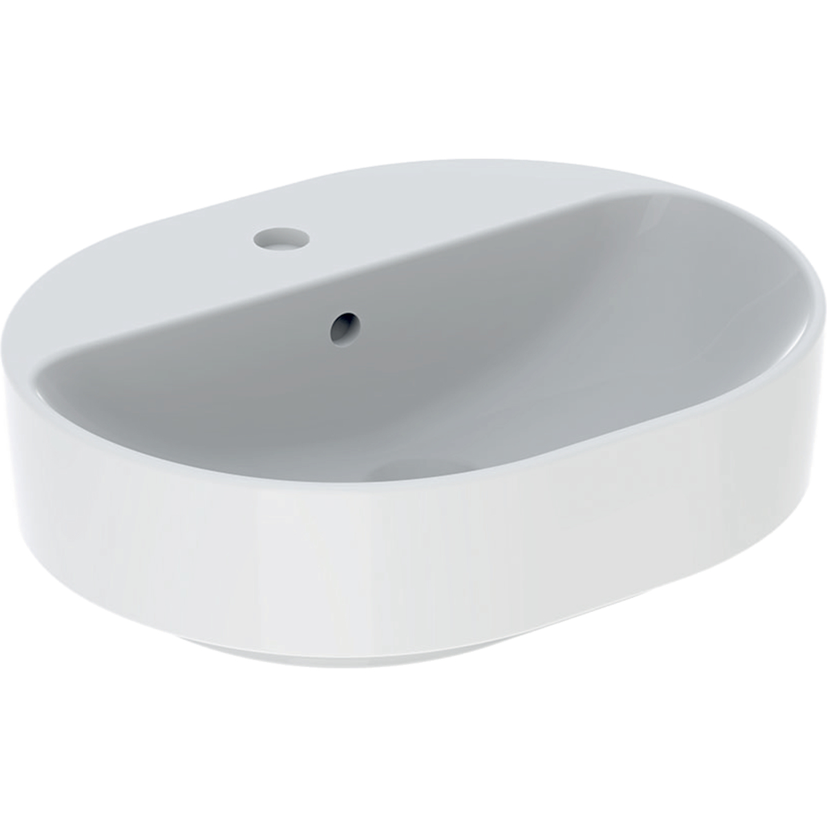 VariForm elliptic 50x40cm lay-on 1th basin with overflow